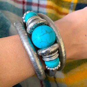 Chunky Coiled Bangle Bracelet